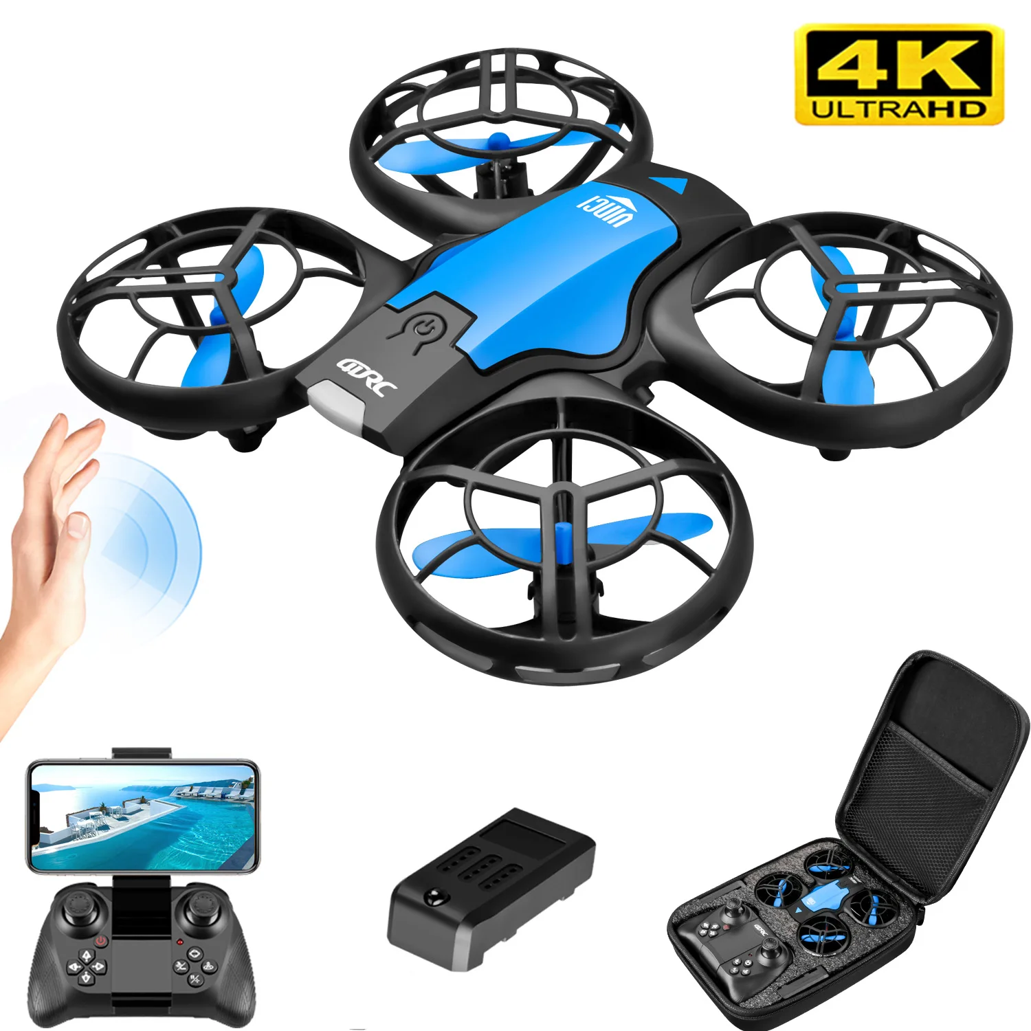 Rc Helicopter Electric - V8 Nowy Mini Dron 4K Profesjonalny