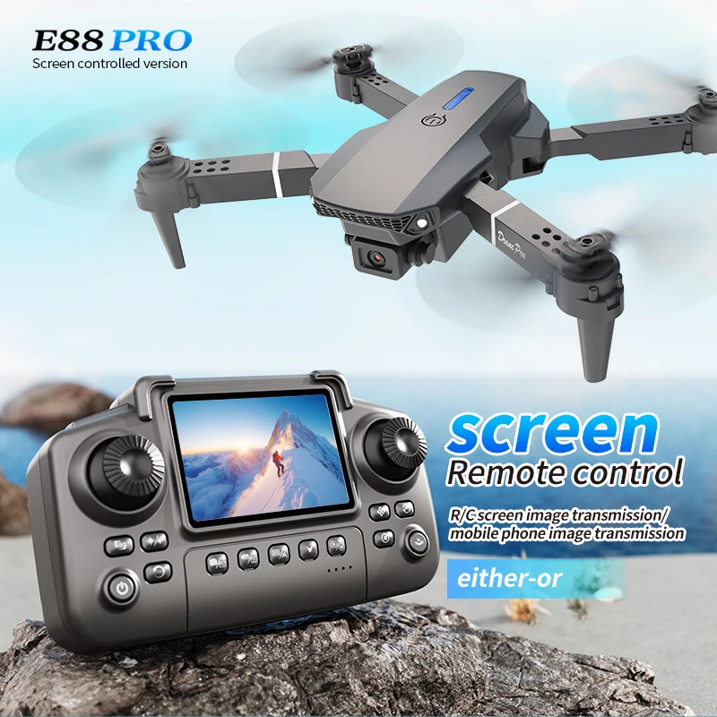 Rc Helicopter Case - Profesjonalny dron E88 PRO z ekranem,