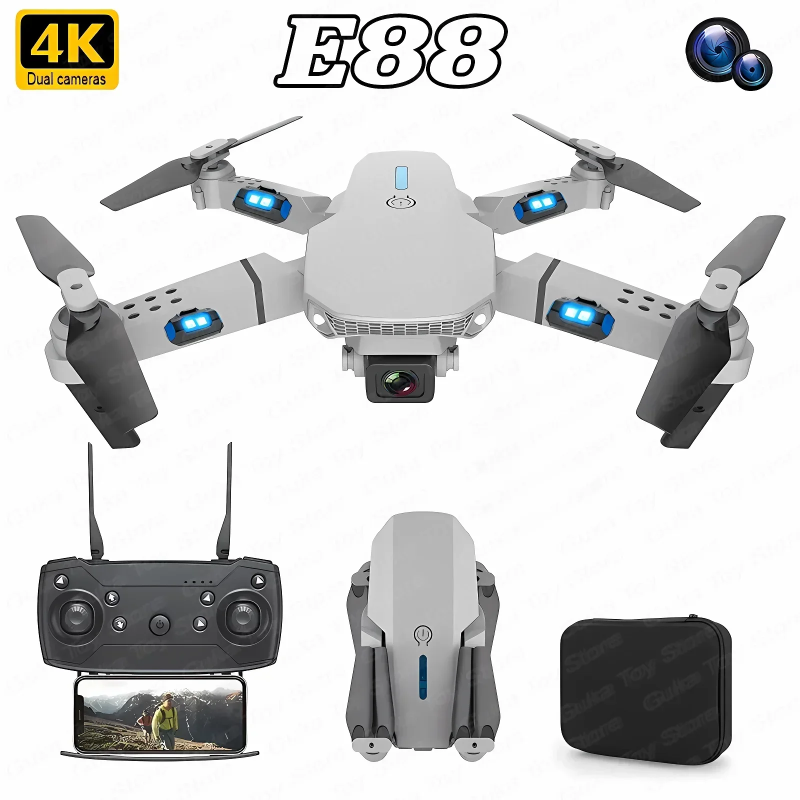 E88 Pro WIFI FPV Drone Wide An – Rc Helicopter Case recenzja i cena